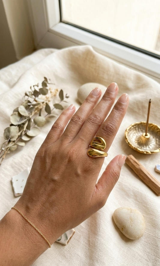Golden Aura Sculpted Ring