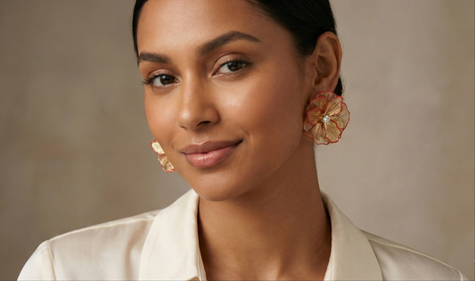 Golden Bloom Statement  Earrings