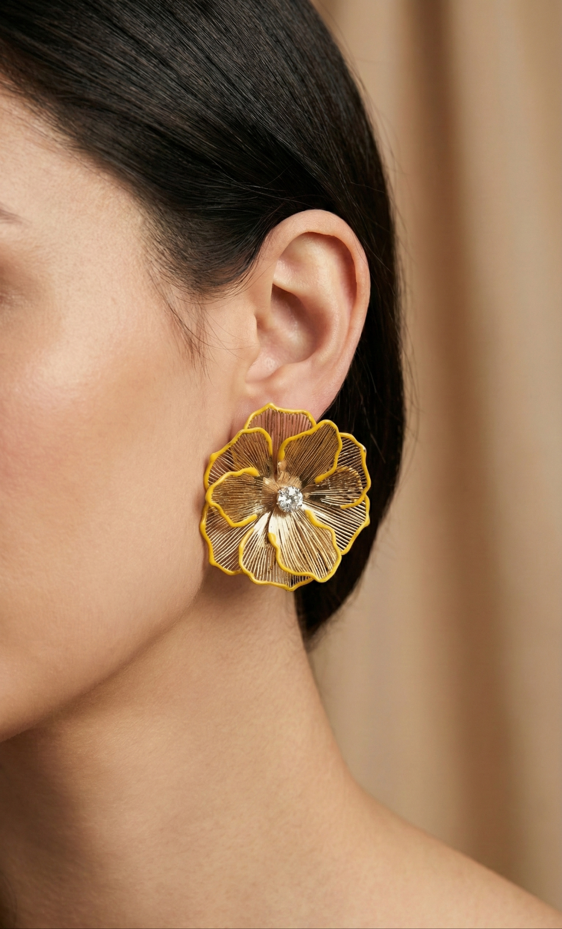 Golden Bloom Statement  Earrings