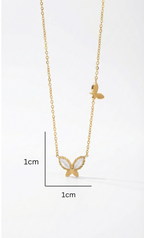 Pearl-Inlay Butterfly Pendant