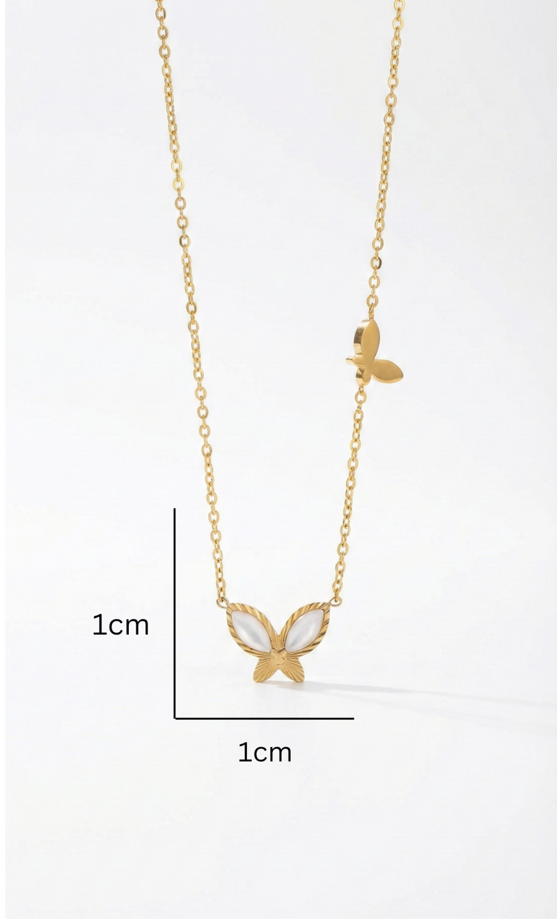 Pearl-Inlay Butterfly Pendant