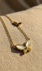 Pearl-Inlay Butterfly Pendant