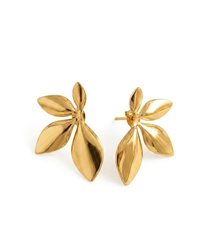 Gold Leaf Stud Earrings