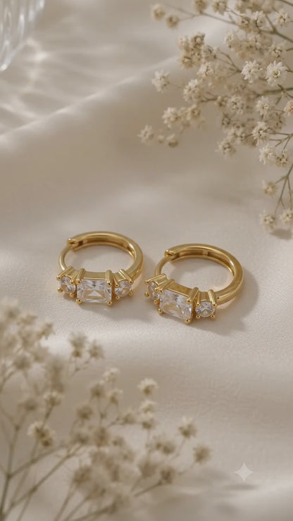 Celeste Gem Huggie Earrings
