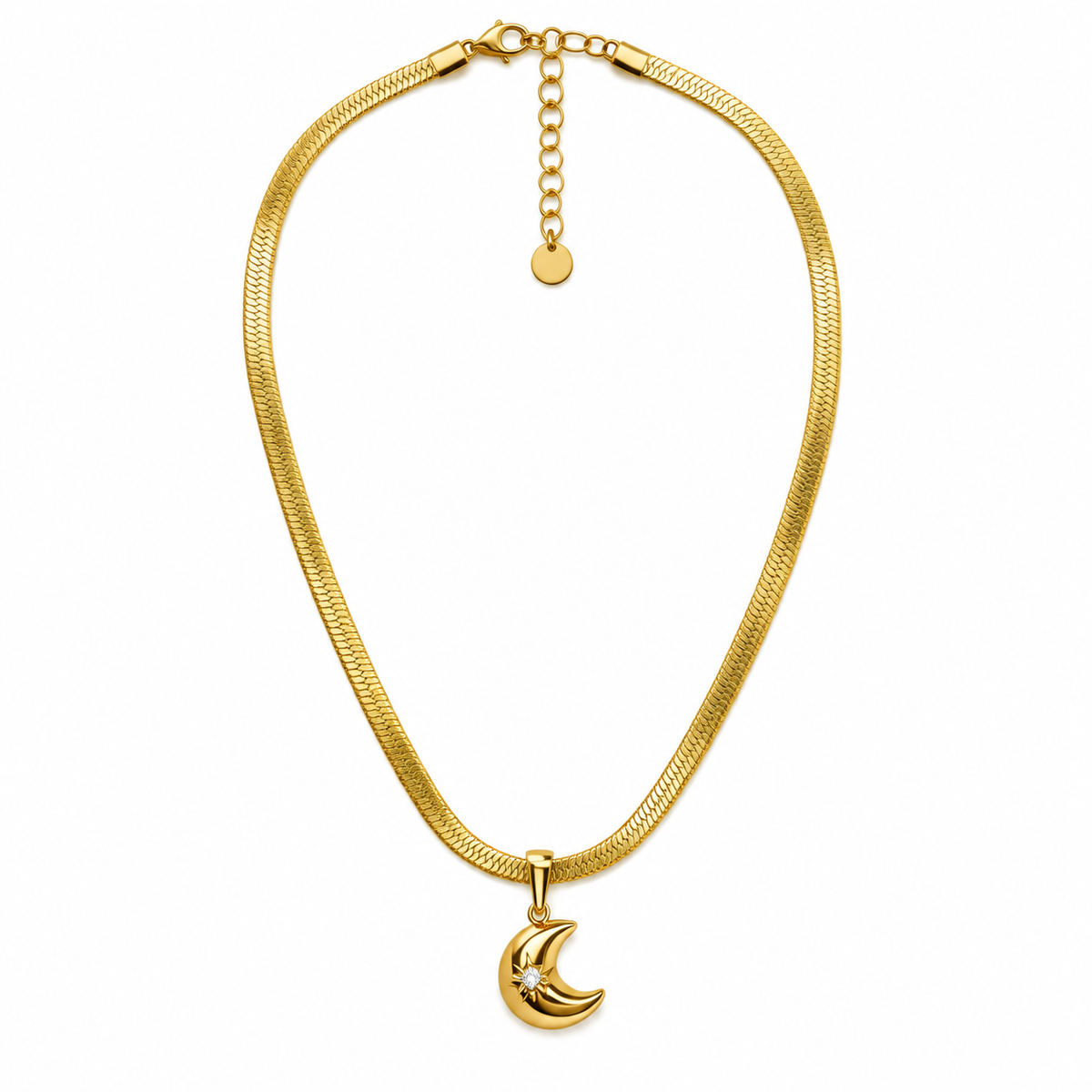 🌙 Golden Crescent Moon Pendant Necklace