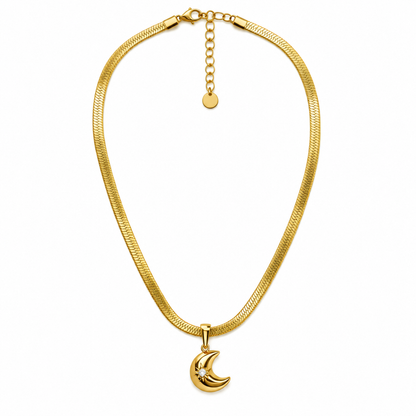 🌙 Golden Crescent Moon Pendant Necklace