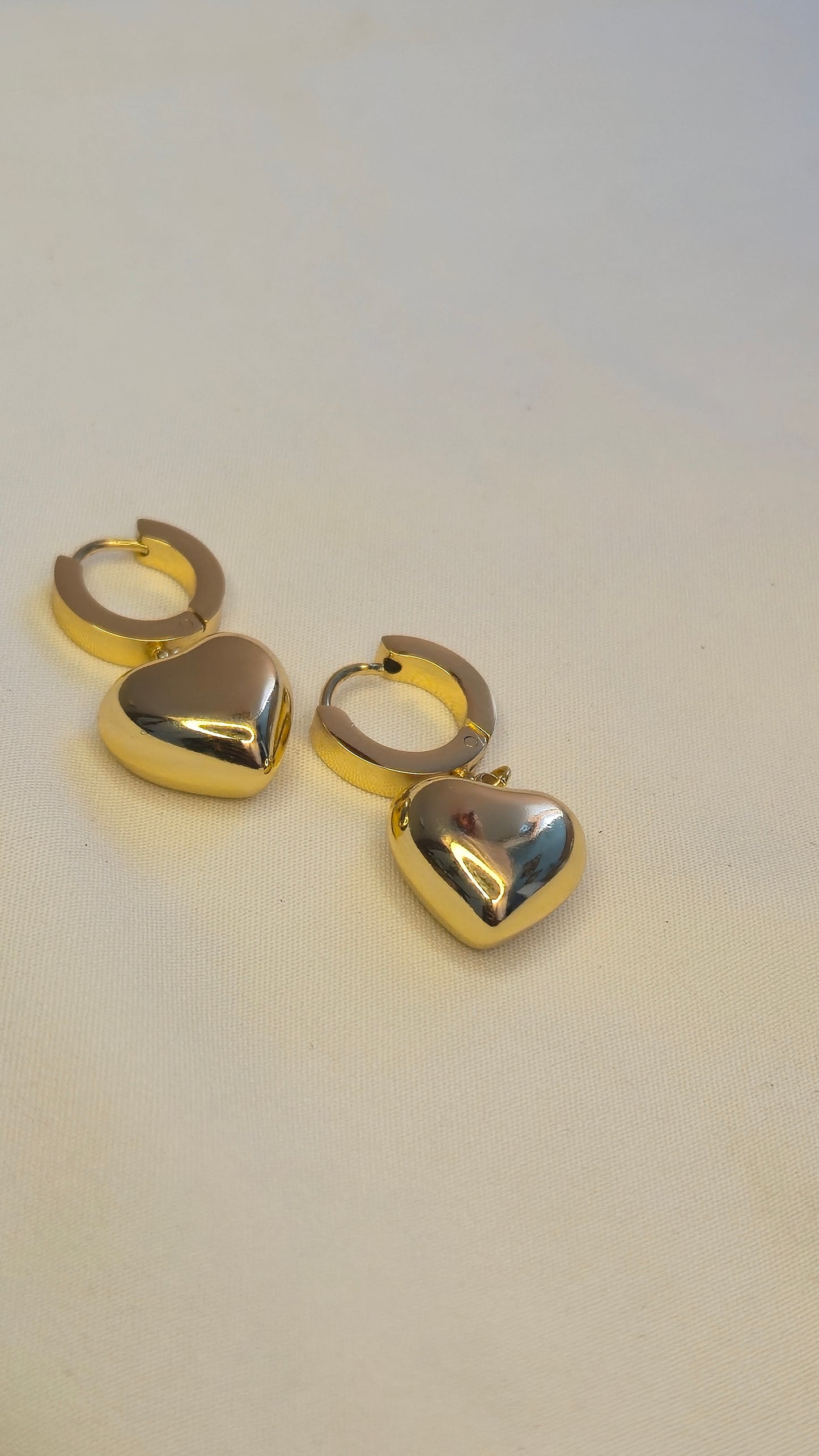 Gold Heart Silhouette Hoop Earrings