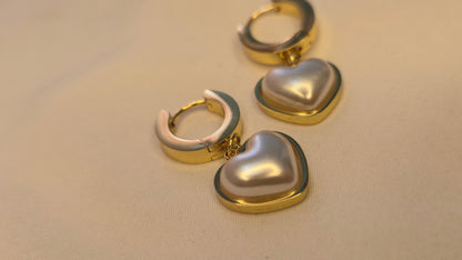 Amour Pearl Drop Hoops