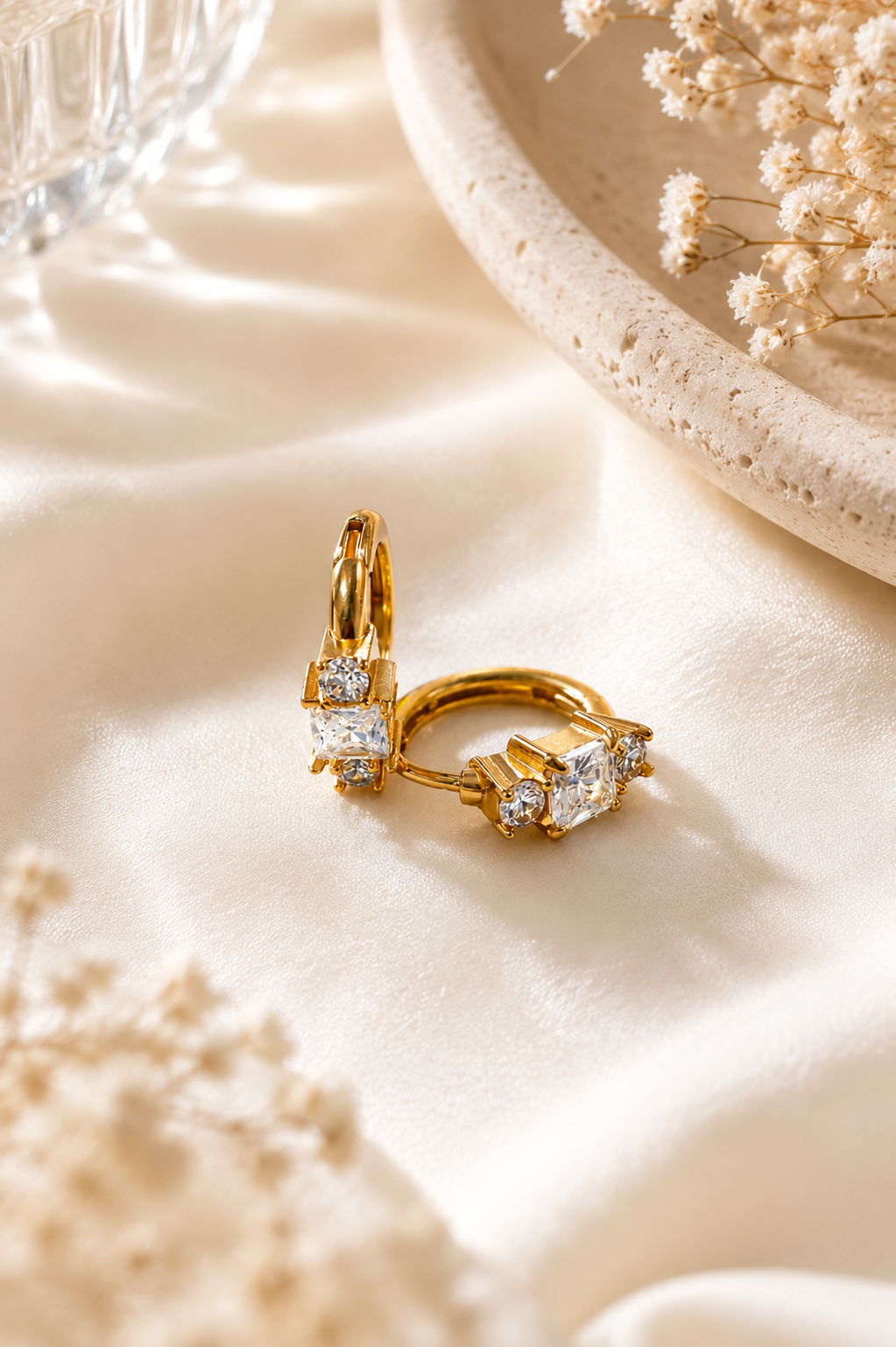 Celeste Gem Huggie Earrings