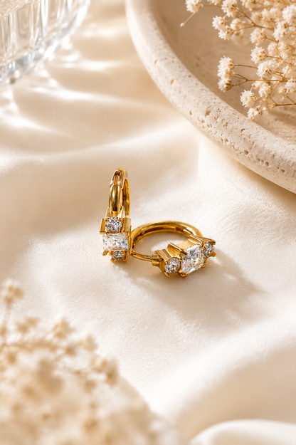 Celeste Gem Huggie Earrings