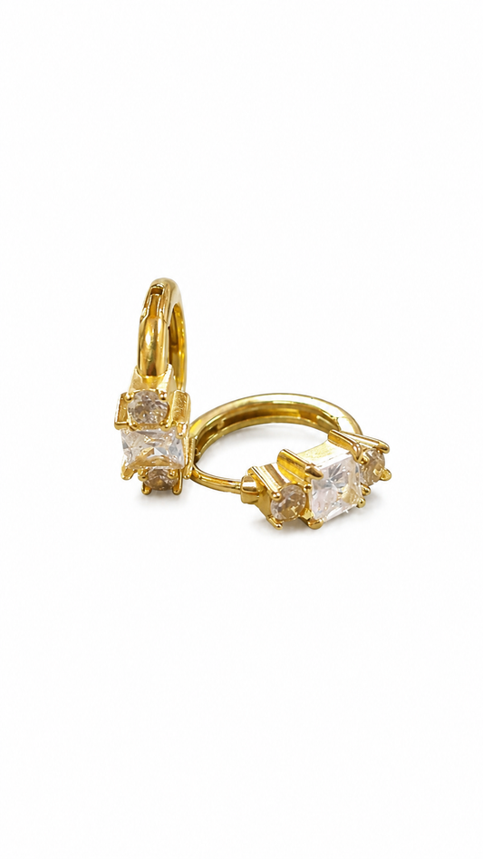 Celeste Gem Huggie Earrings