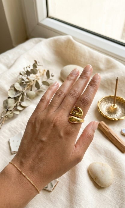 Golden Aura Sculpted Ring