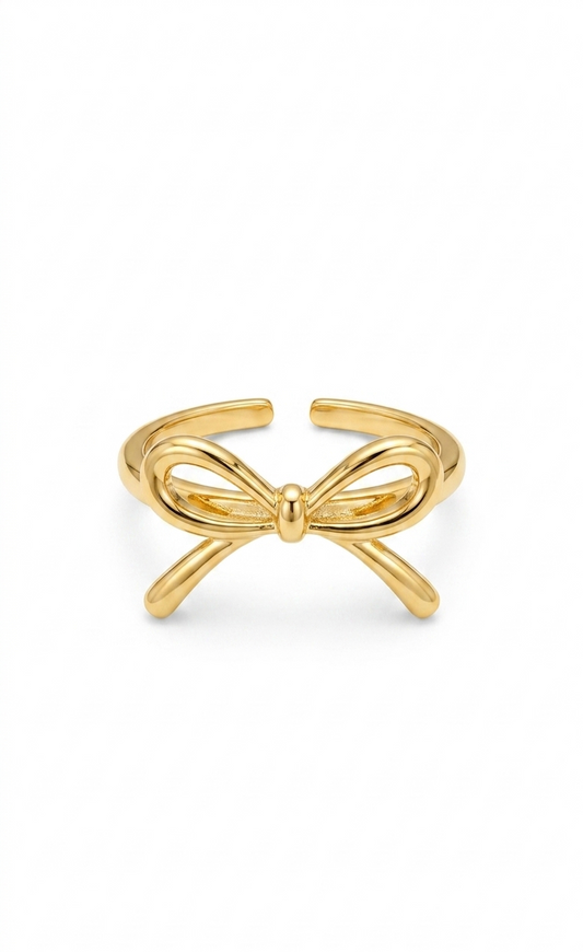 Golden Bow Statement Ring