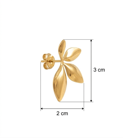 Gold Leaf Stud Earrings