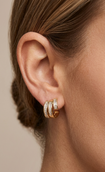 Golden Luxe Layered Stud Earrings