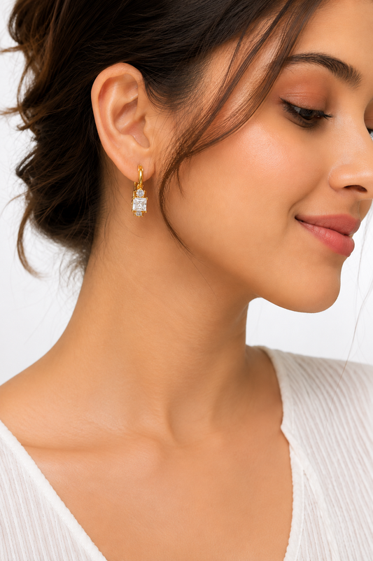 Celeste Gem Huggie Earrings