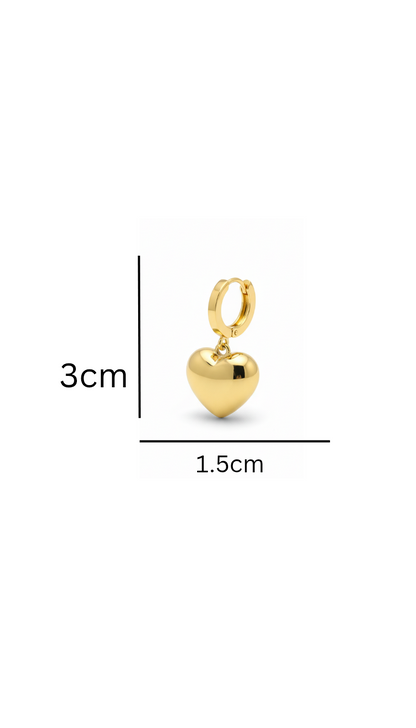 Gold Heart Silhouette Hoop Earrings