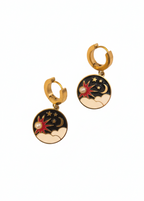 Celestial Day & Night Enamel Hoop Earrings