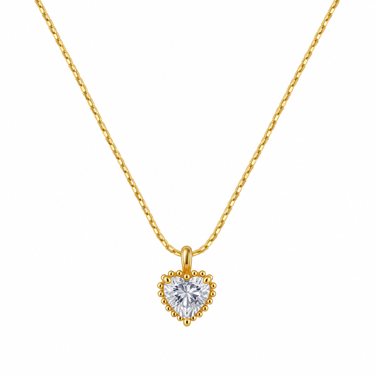 Golden Heart Sparkle Necklace