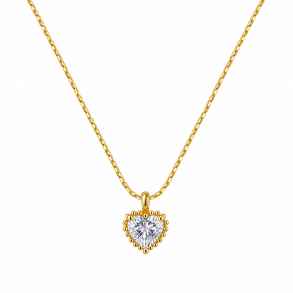Golden Heart Sparkle Necklace