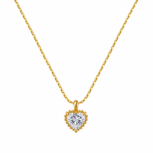 Golden Heart Sparkle Necklace