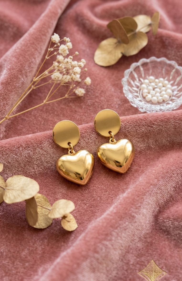 Golden Amour Drop Earrings