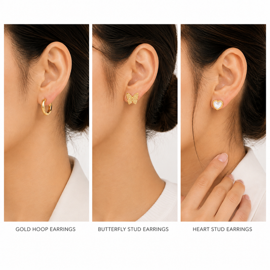 Golden Trio Earrings Combo