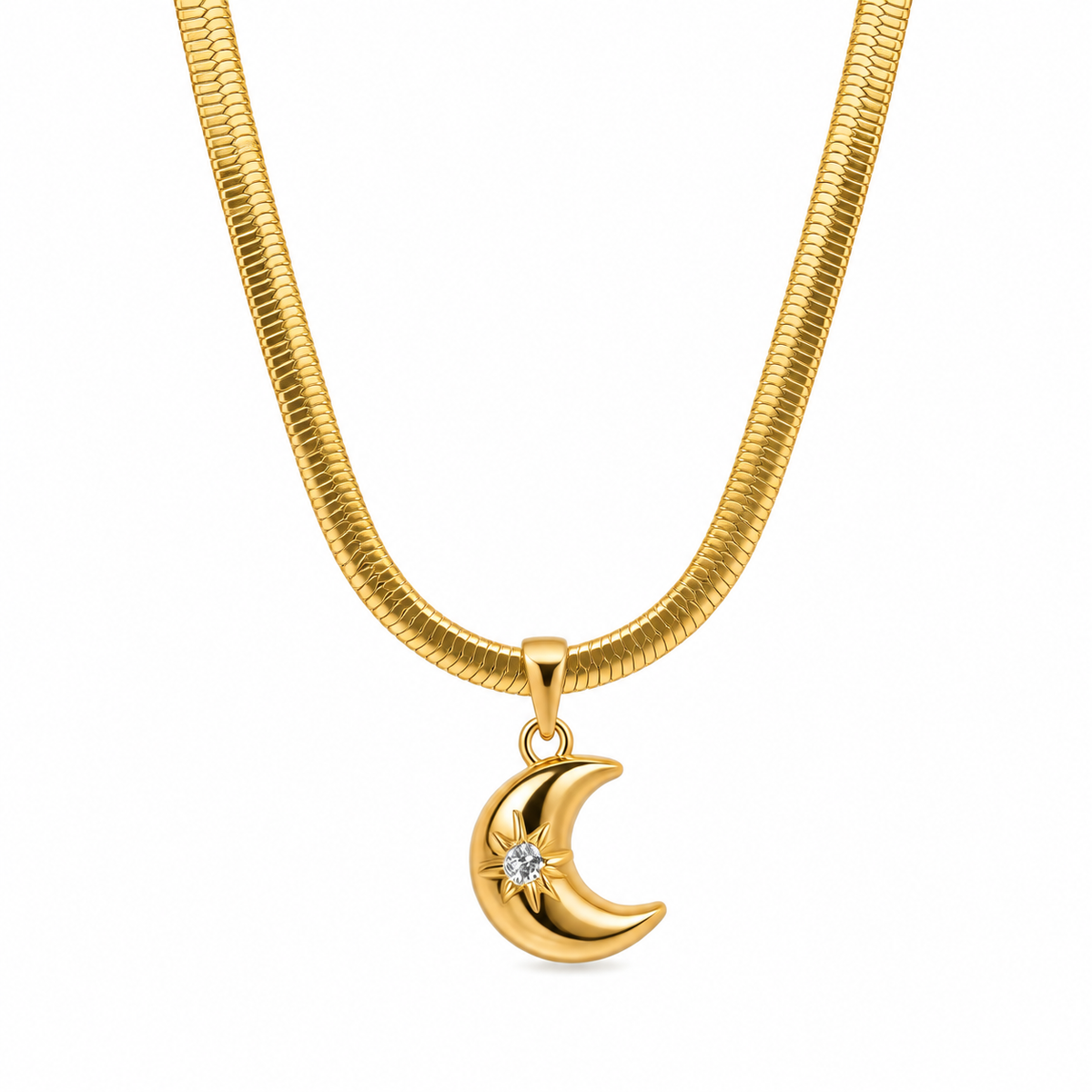 🌙 Golden Crescent Moon Pendant Necklace