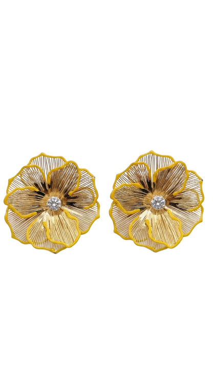 Golden Bloom Statement  Earrings