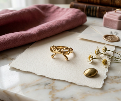 Golden Bow Statement Ring