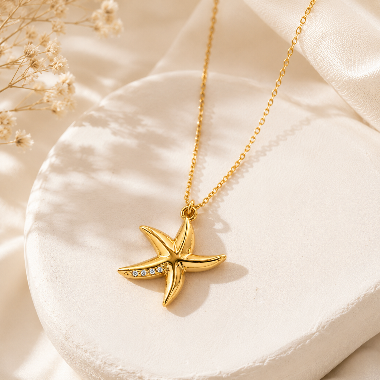 Golden Starlet Pendant Necklace