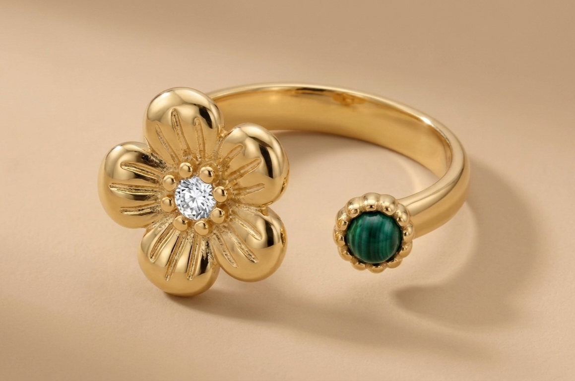 Golden Daisy Bloom Ring