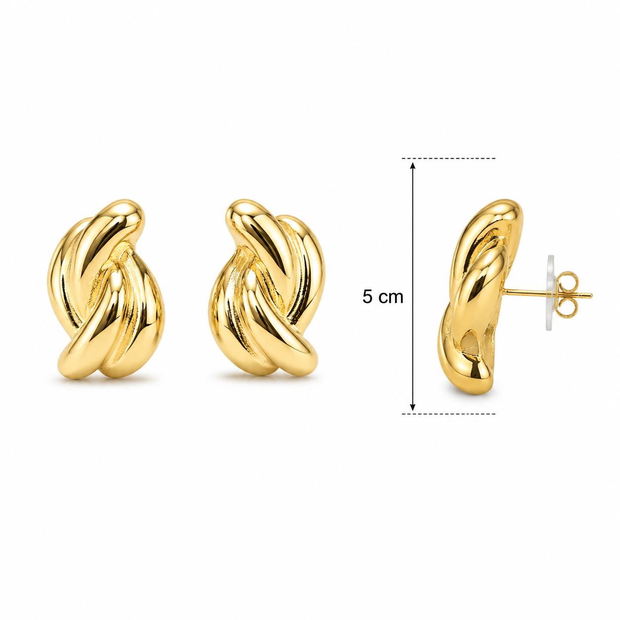 Golden Twist Knot Earrings