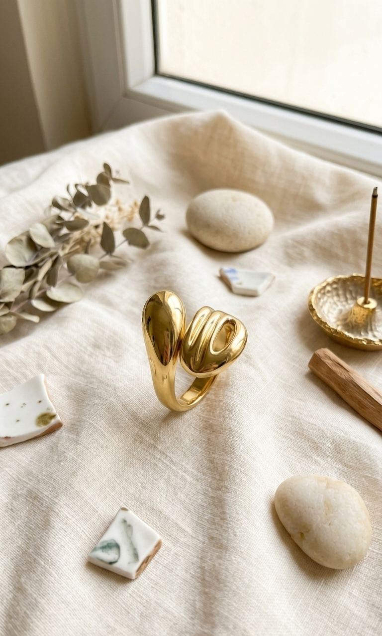 Golden Aura Sculpted Ring
