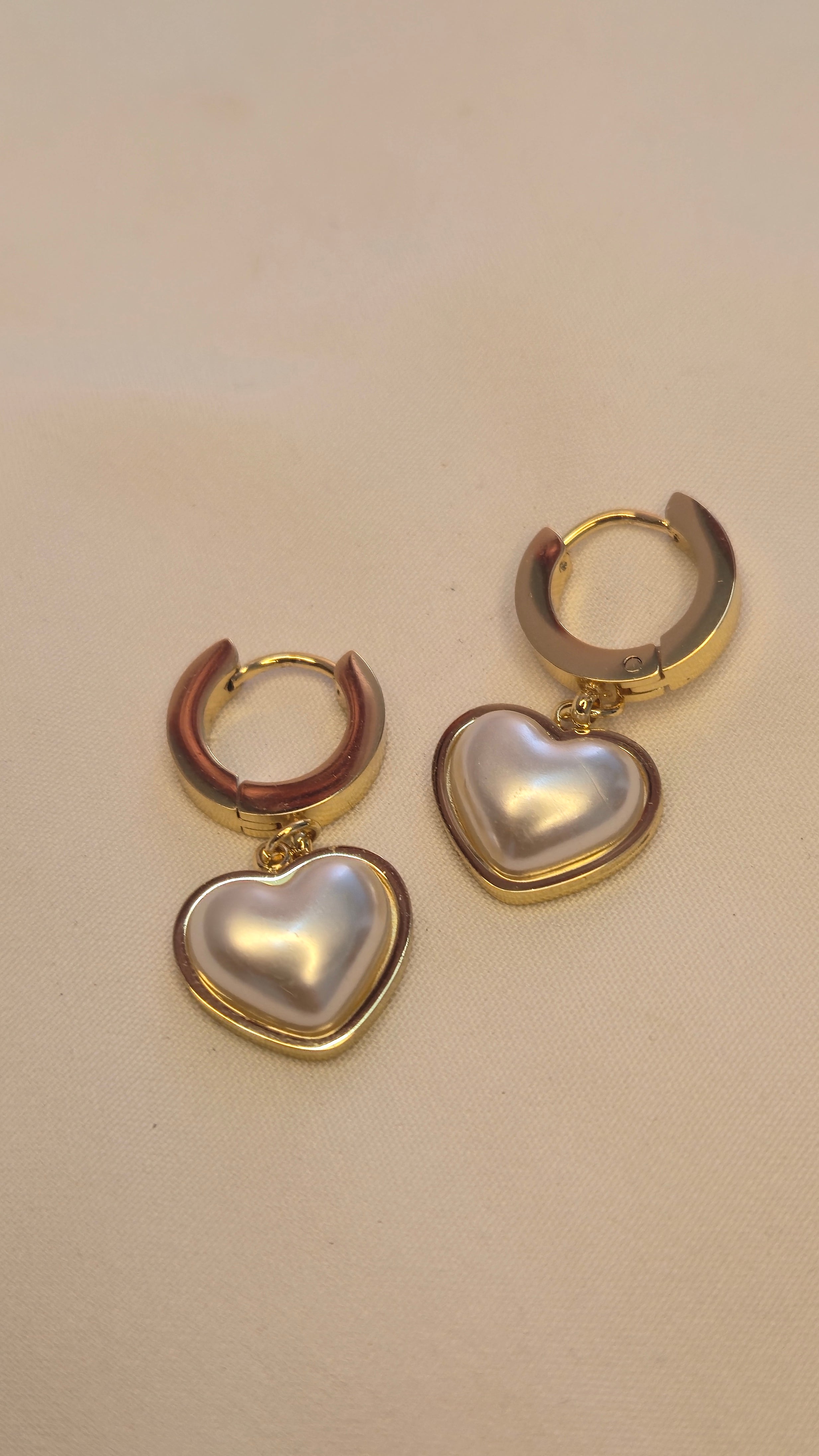 Amour Pearl Drop Hoops