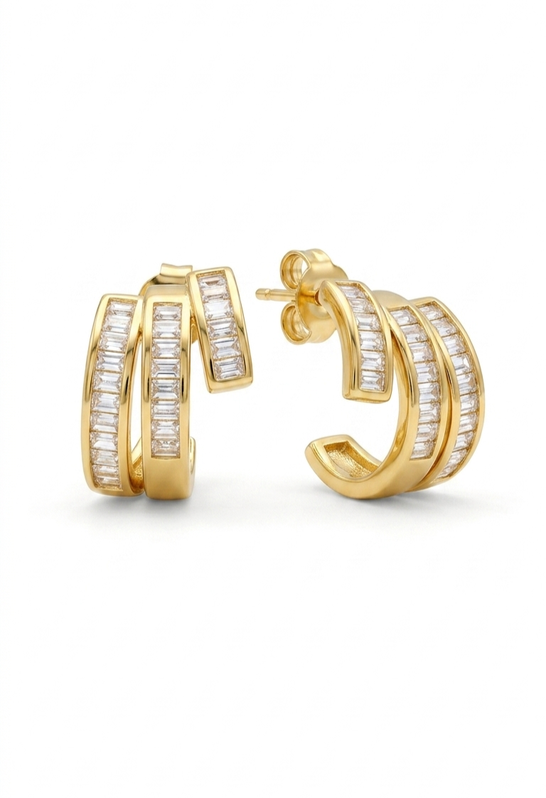 Golden Luxe Layered Stud Earrings