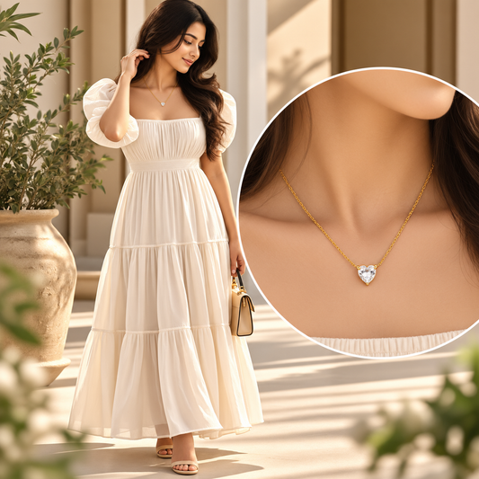Sparkling Petite heart Pendant Necklace – Elegant & Minimal