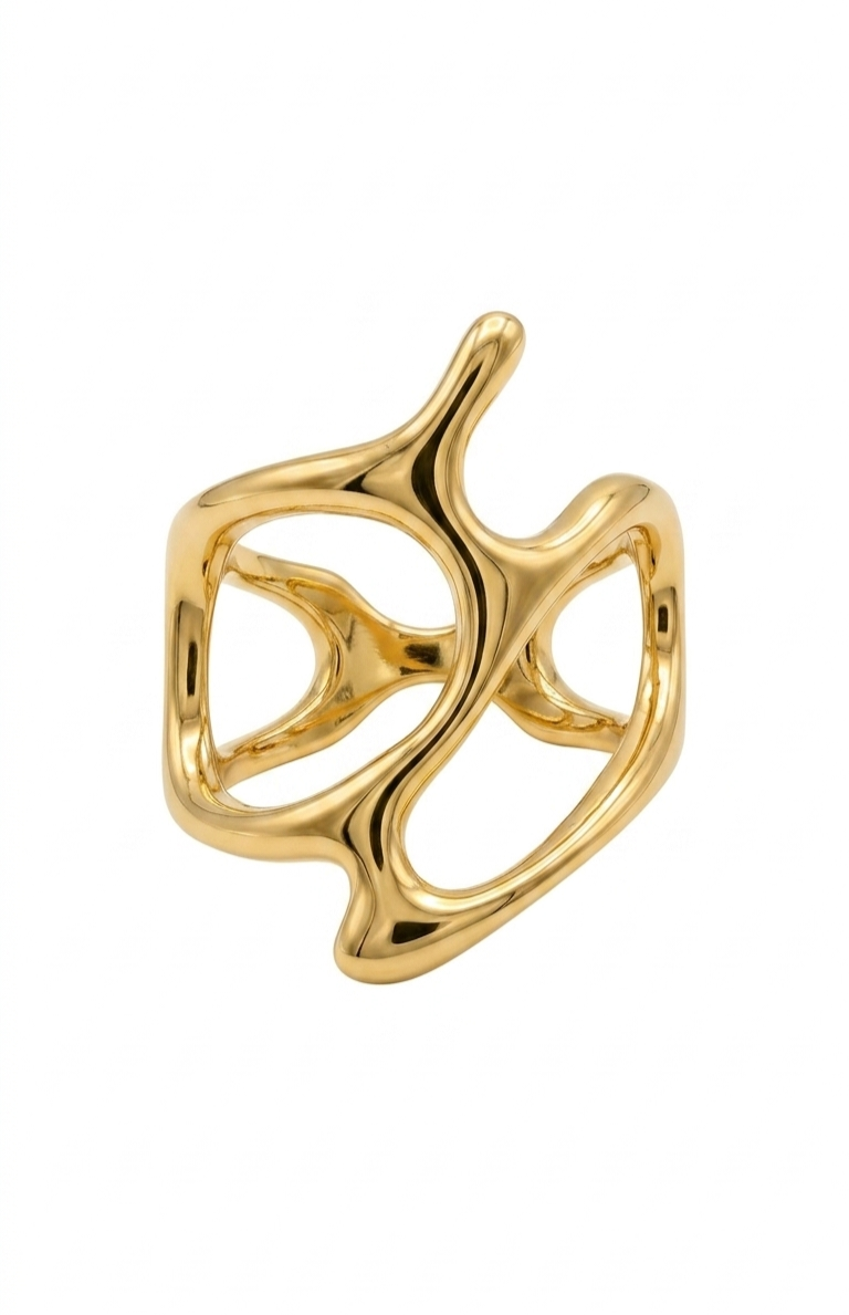 Golden Abstract Sculpt Ring