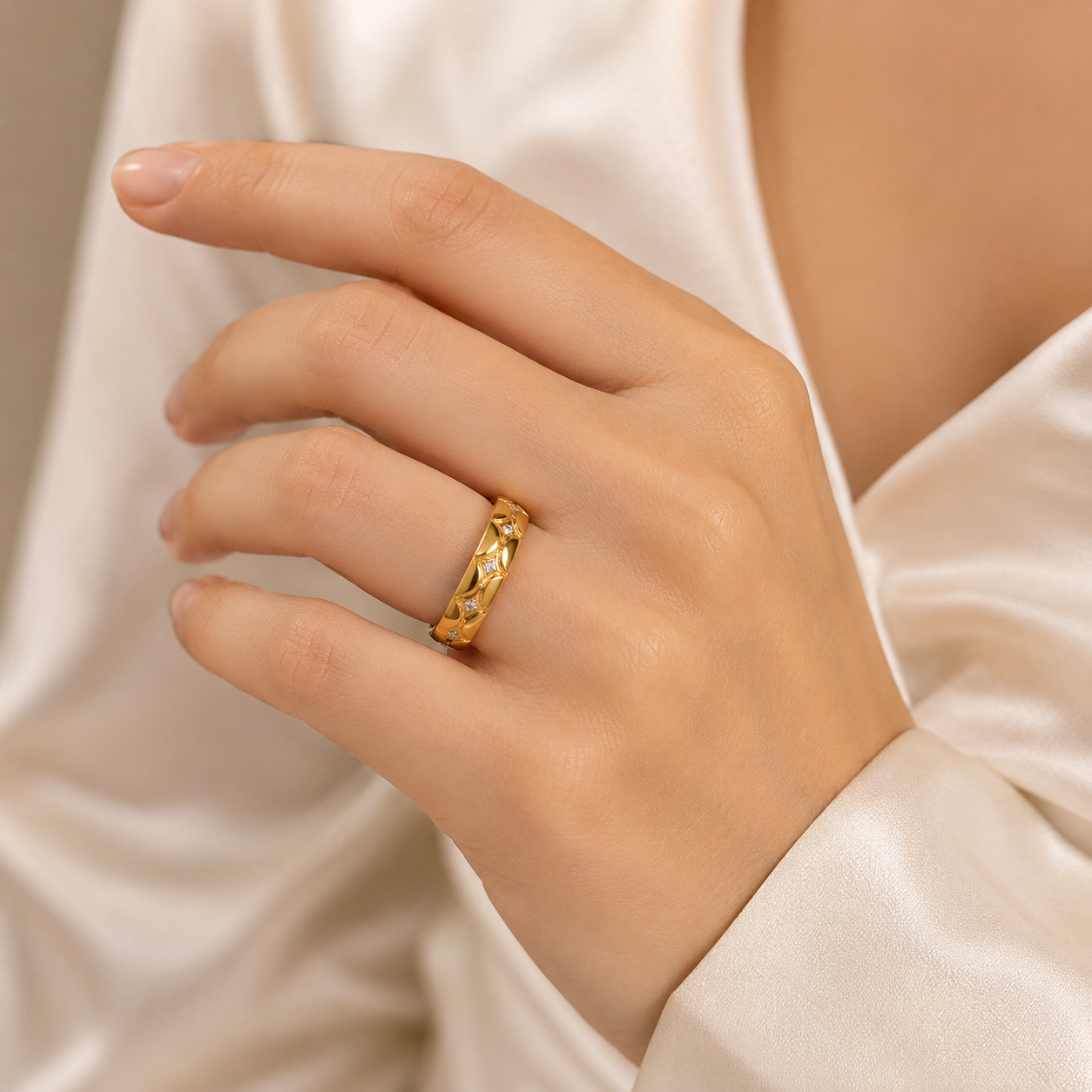 Golden Mosaic Ring